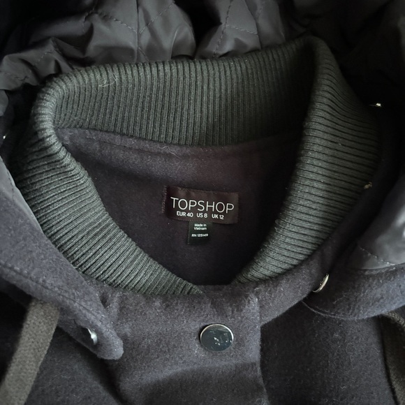 LAST CHANCE Topshop Navy Blue Coat - Picture 3 of 6